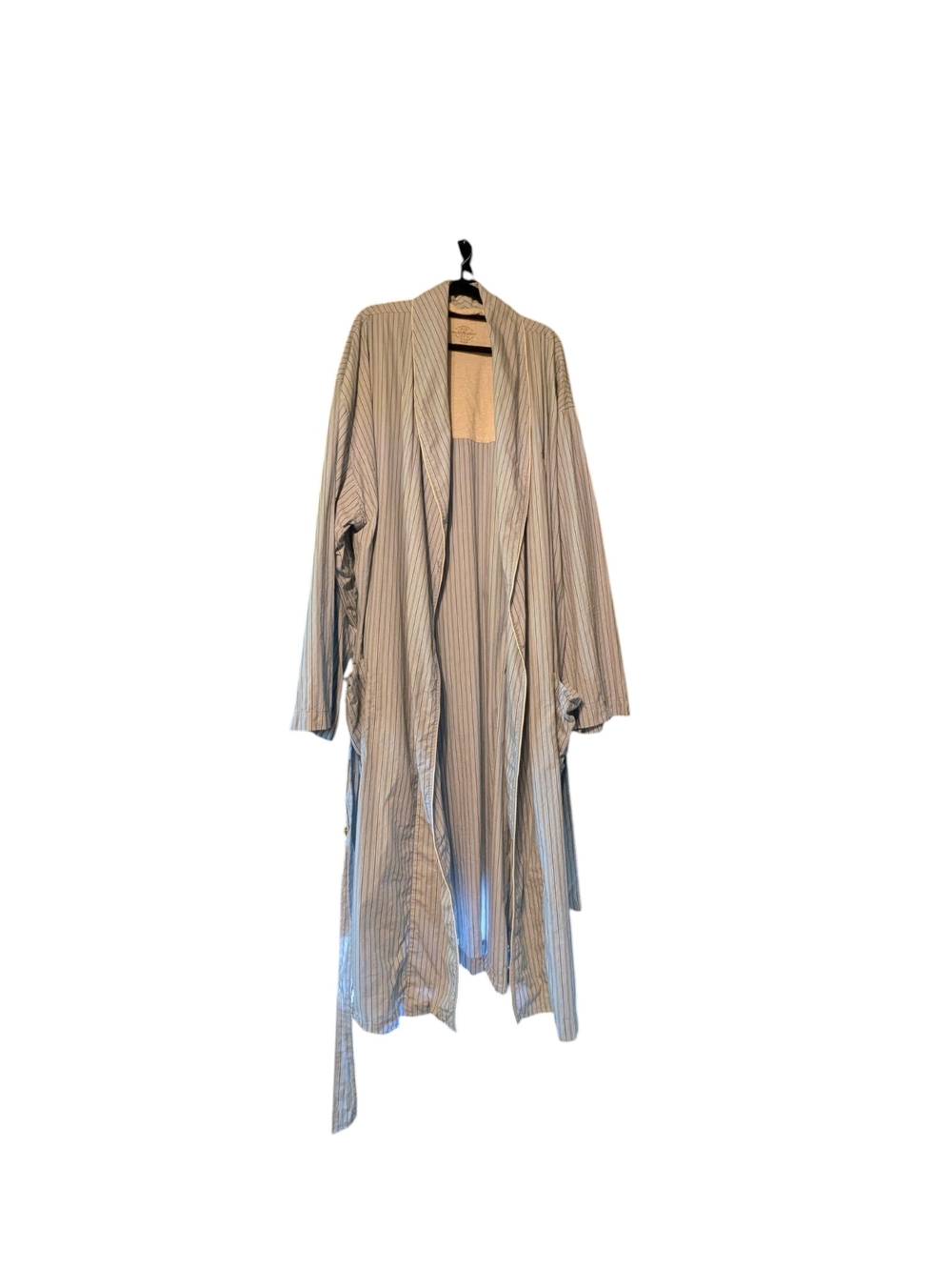 Ralph Lauren Light Blue and White Striped Cotton Robe